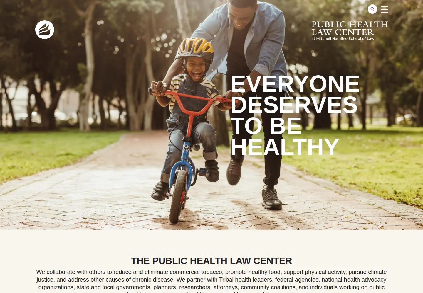 Captured homepage of publichealthlawcenter.org in the current scan