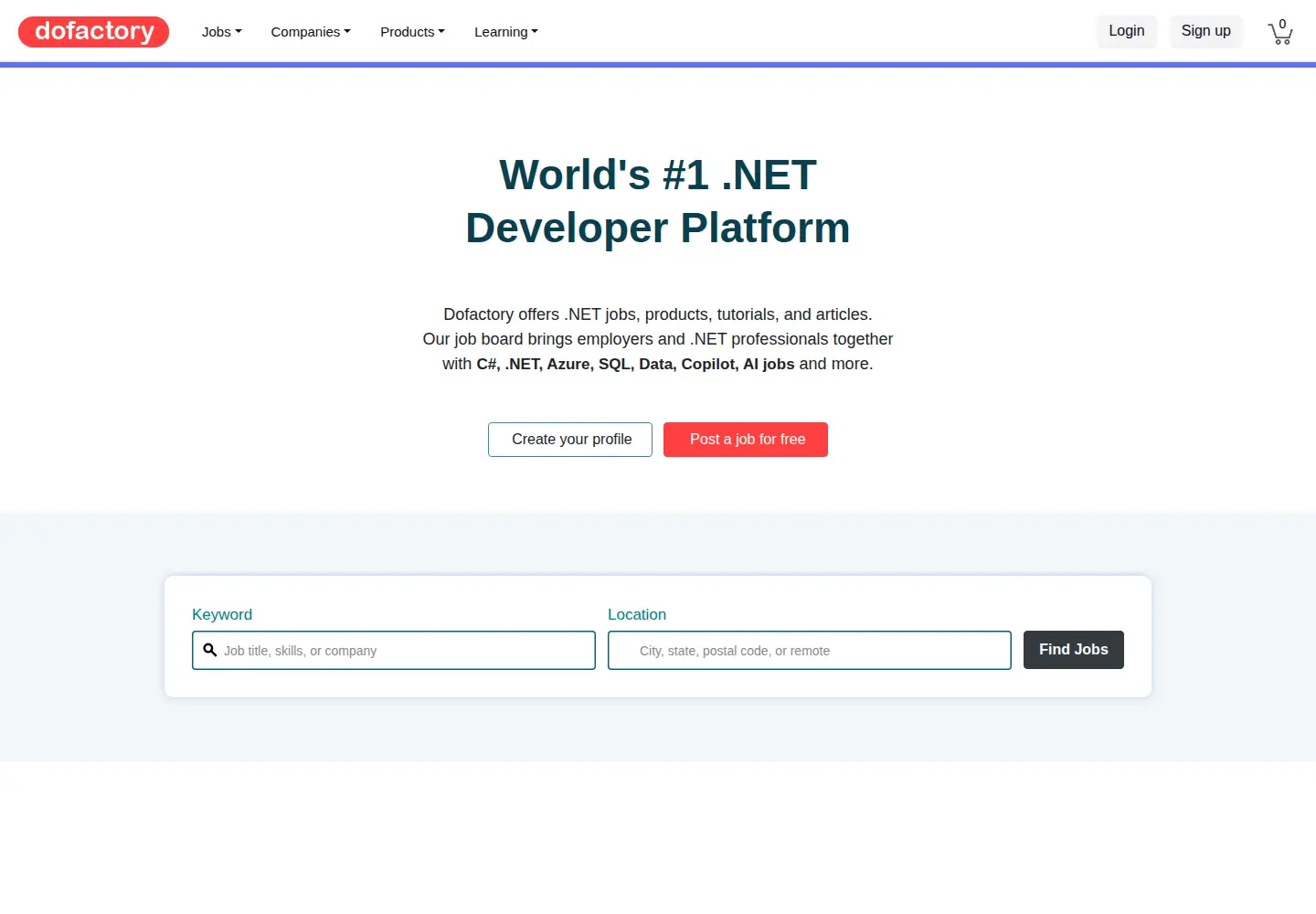 Screenshot of dofactory.com