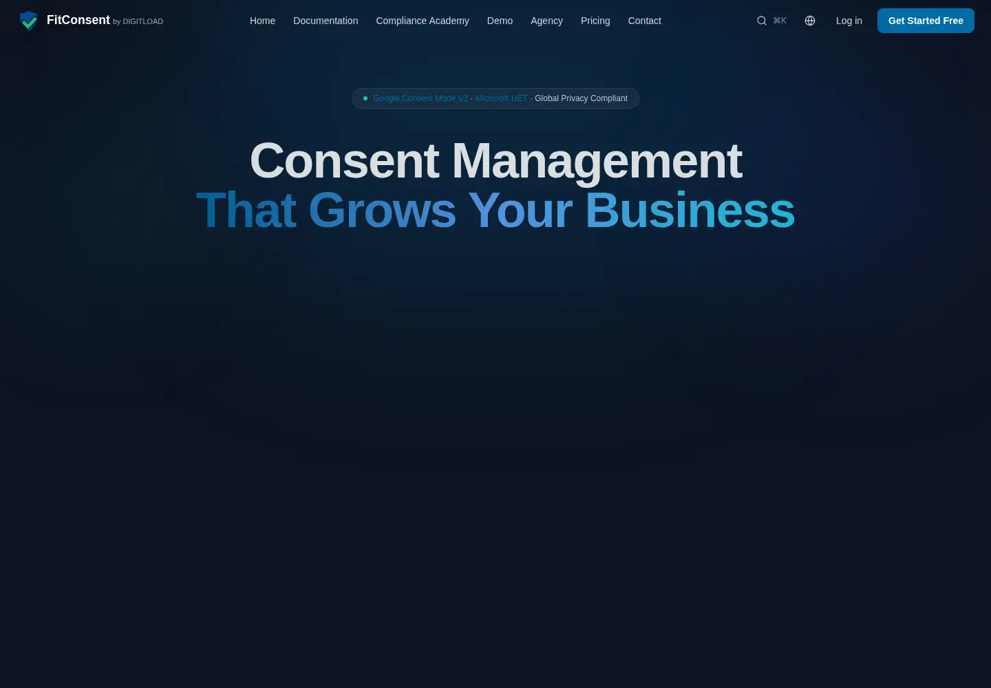 Captured homepage of fitconsent.com in the current scan