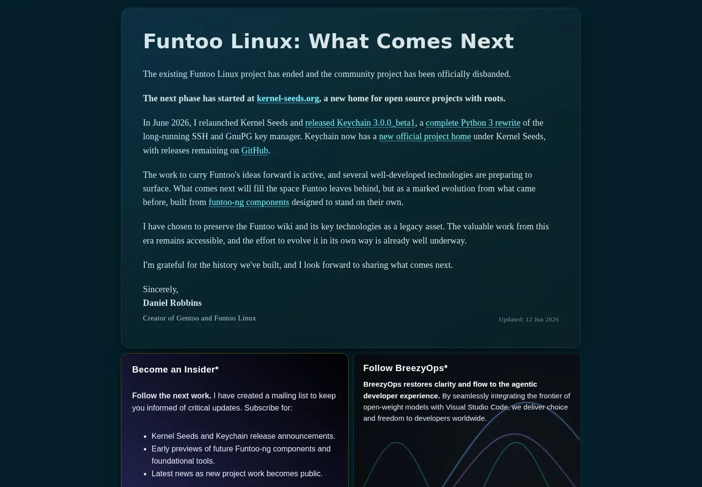 Screenshot of funtoo.org