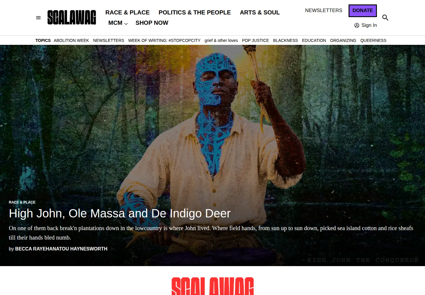 Screenshot of scalawagmagazine.org