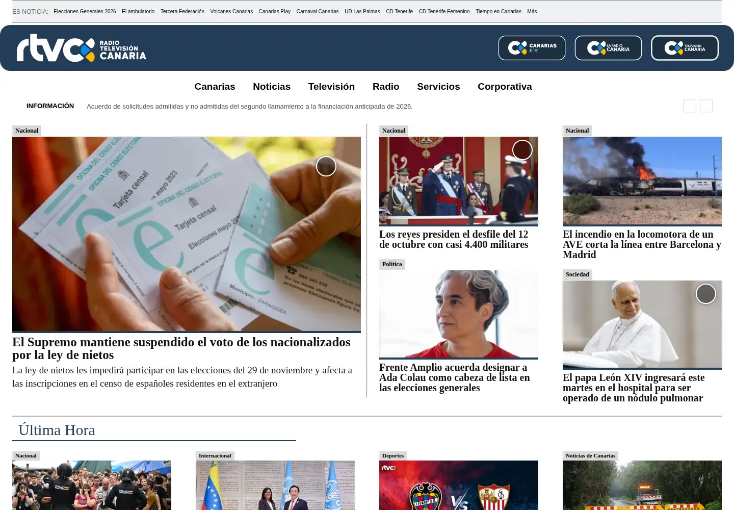 Screenshot of rtvc.es
