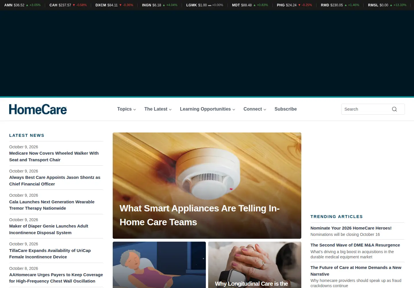 Screenshot of homecaremag.com