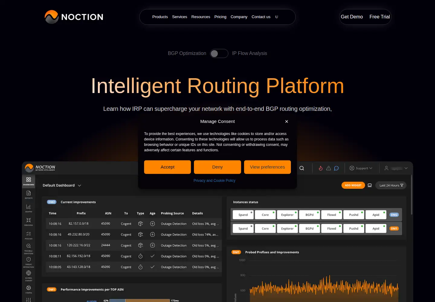 Screenshot of noction.com