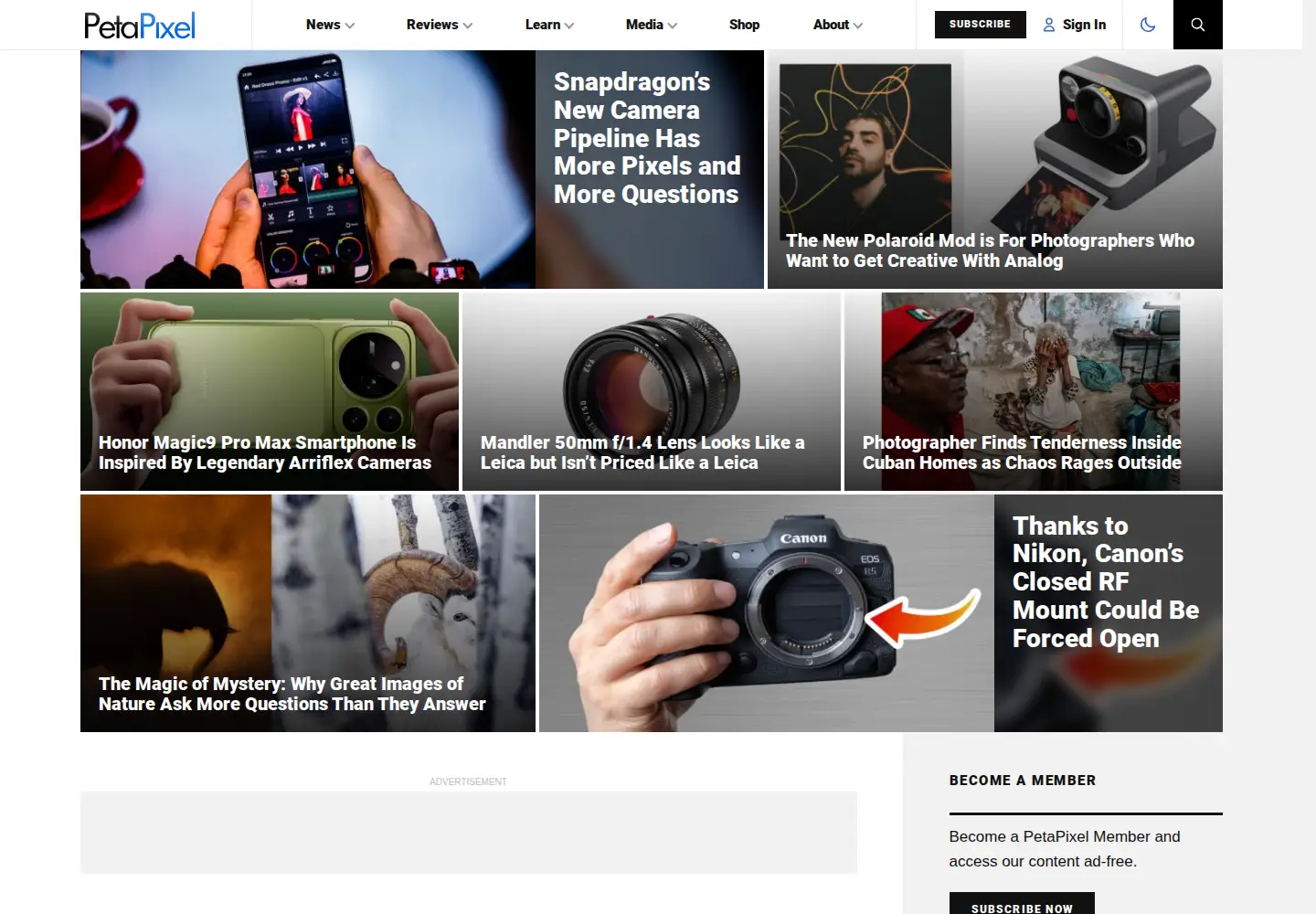 Screenshot of petapixel.com