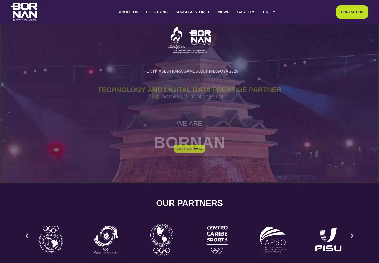 Captured homepage of bornan.sport in the current scan