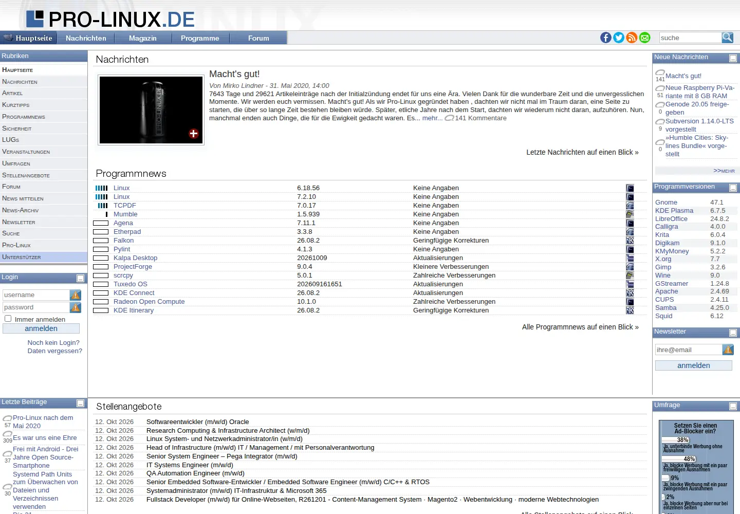 Screenshot of pro-linux.de