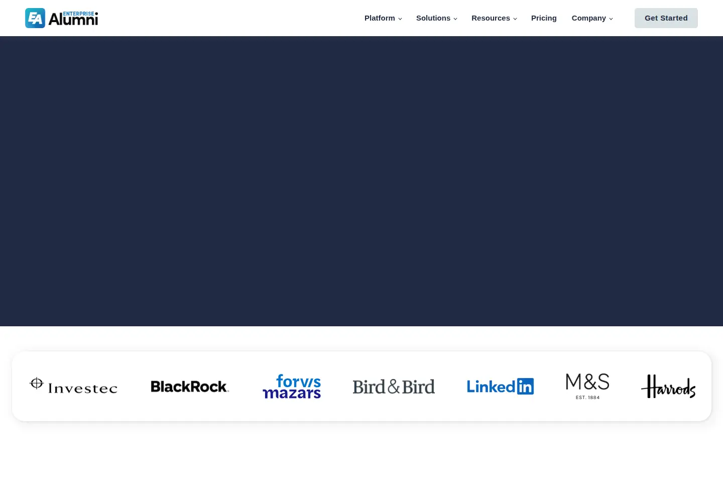 Captured homepage of enterprisealumni.com in the current scan