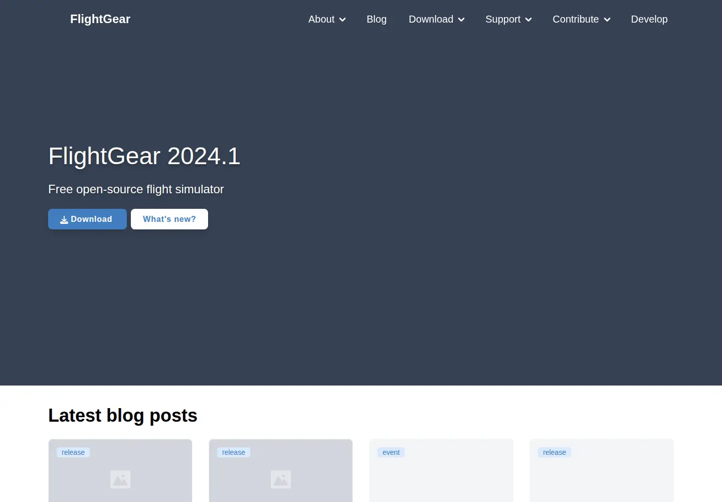 Screenshot of flightgear.org