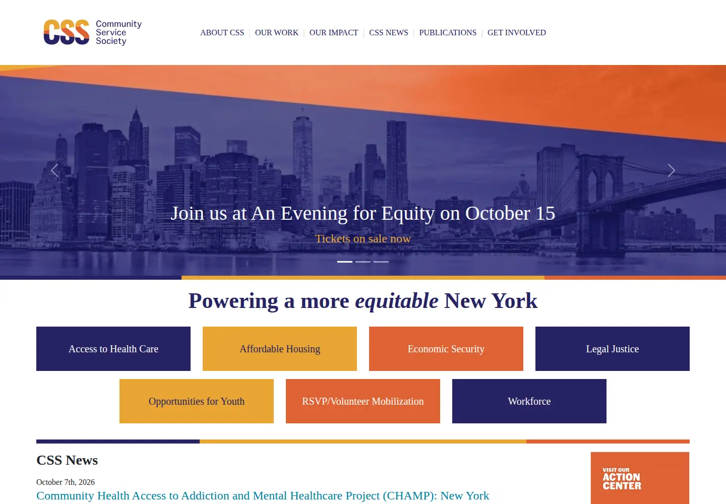 Captured homepage of cssny.org in the current scan