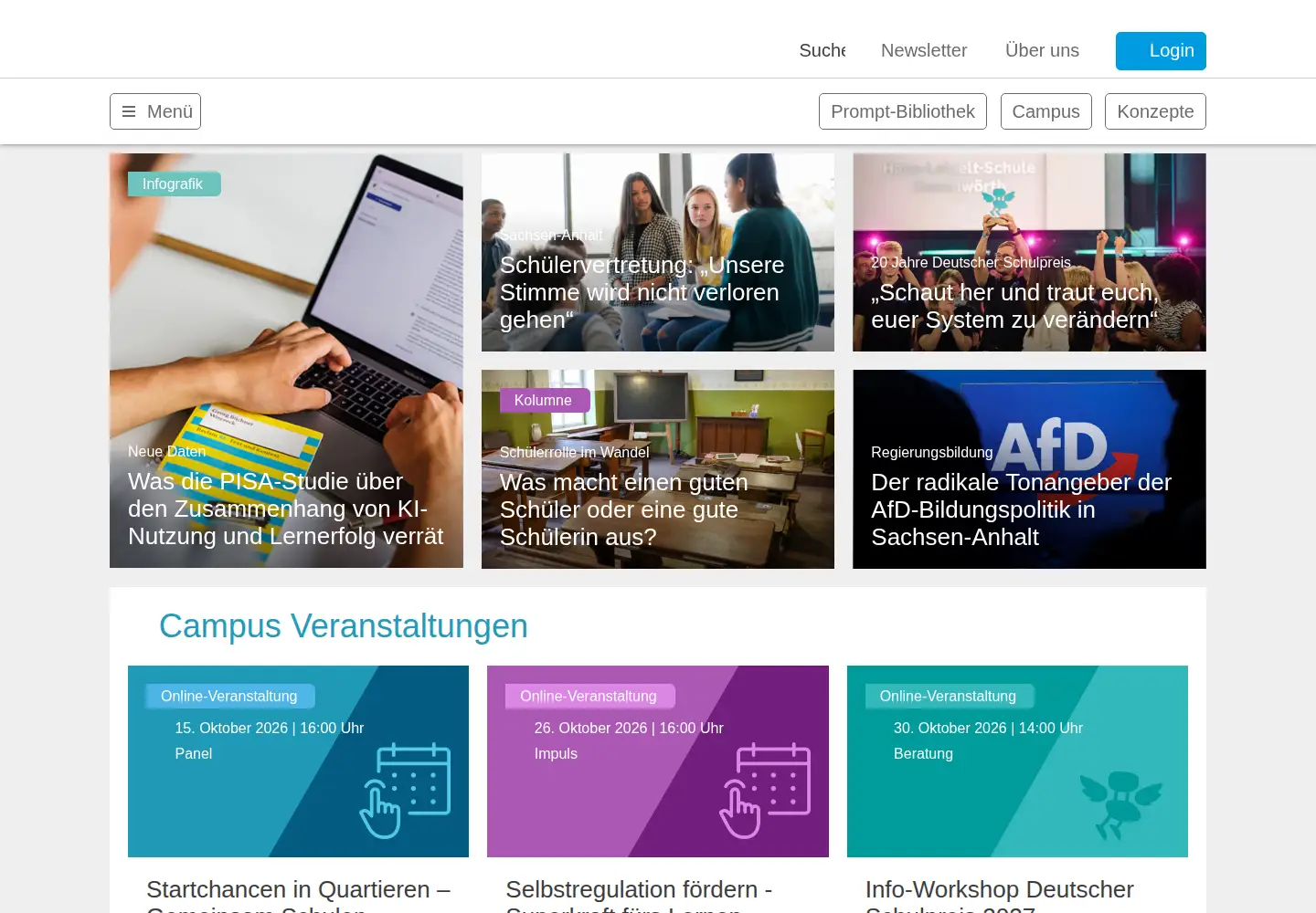 Screenshot of deutsches-schulportal.de