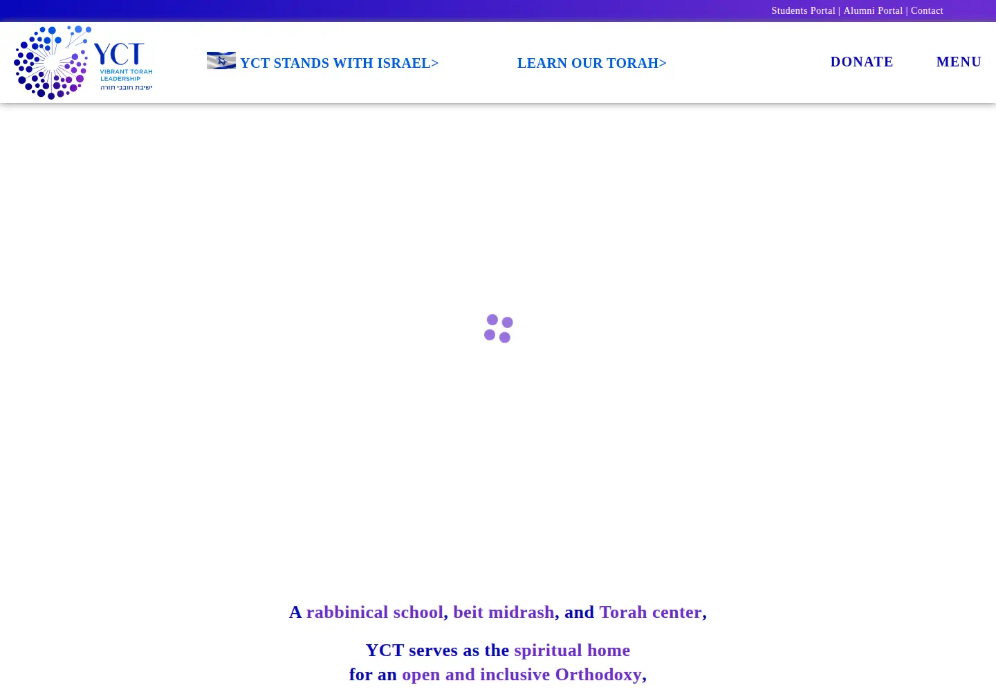 Captured homepage of yctorah.org in the current scan