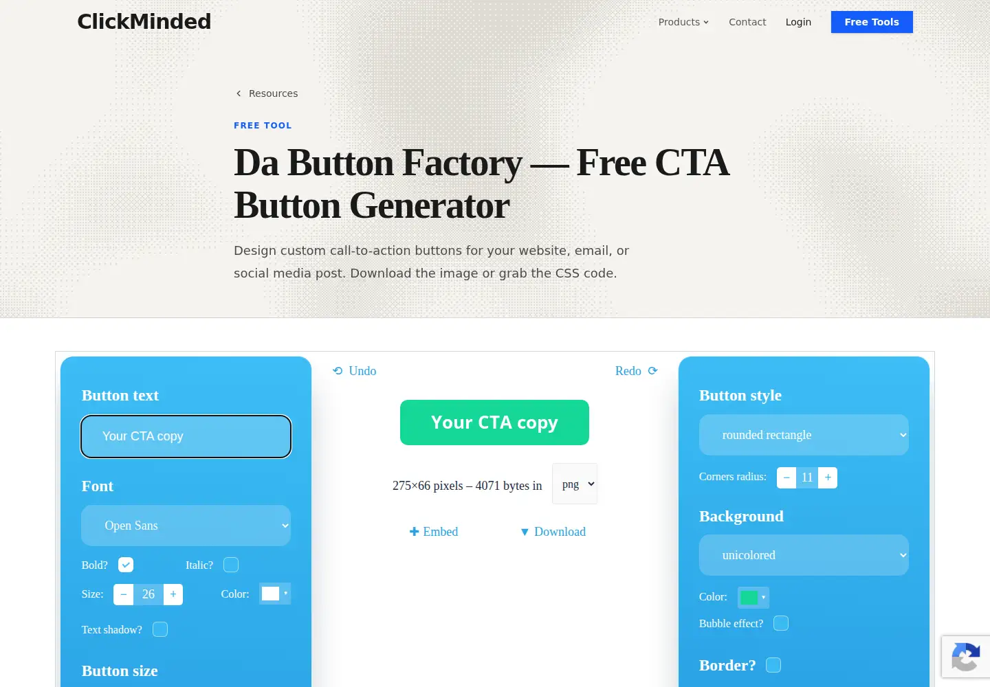 Captured homepage of dabuttonfactory.com in the current scan
