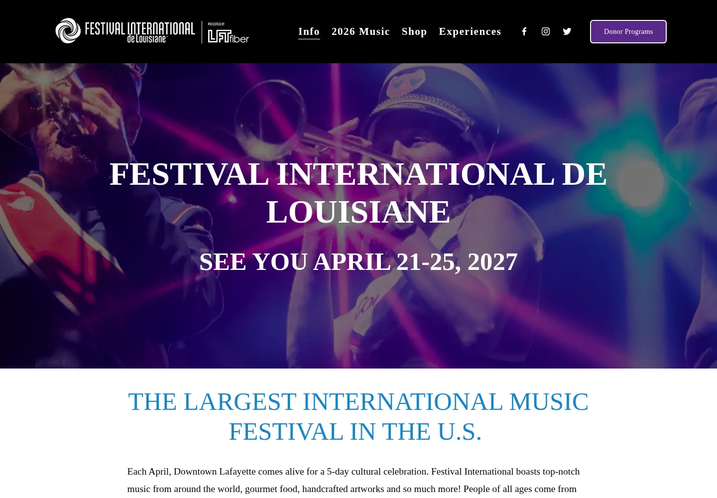 Screenshot of festivalinternational.org