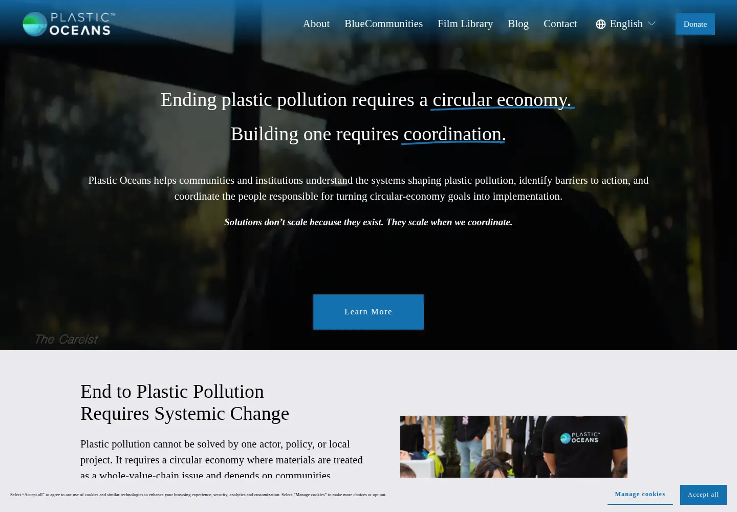 Screenshot of plasticoceans.org