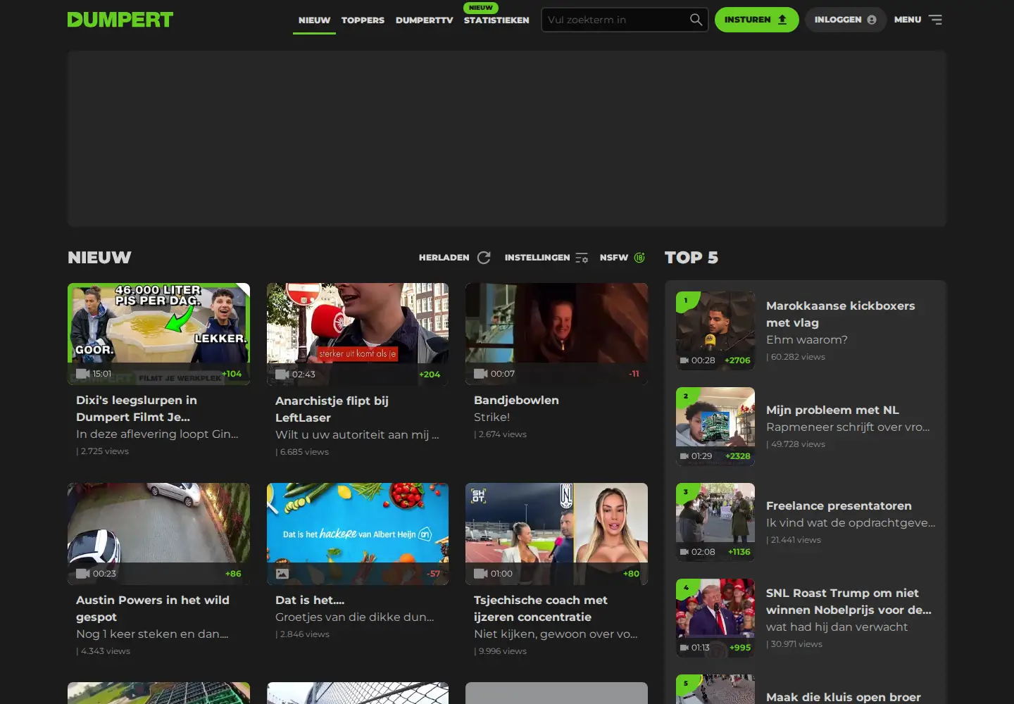 Screenshot of dumpert.nl
