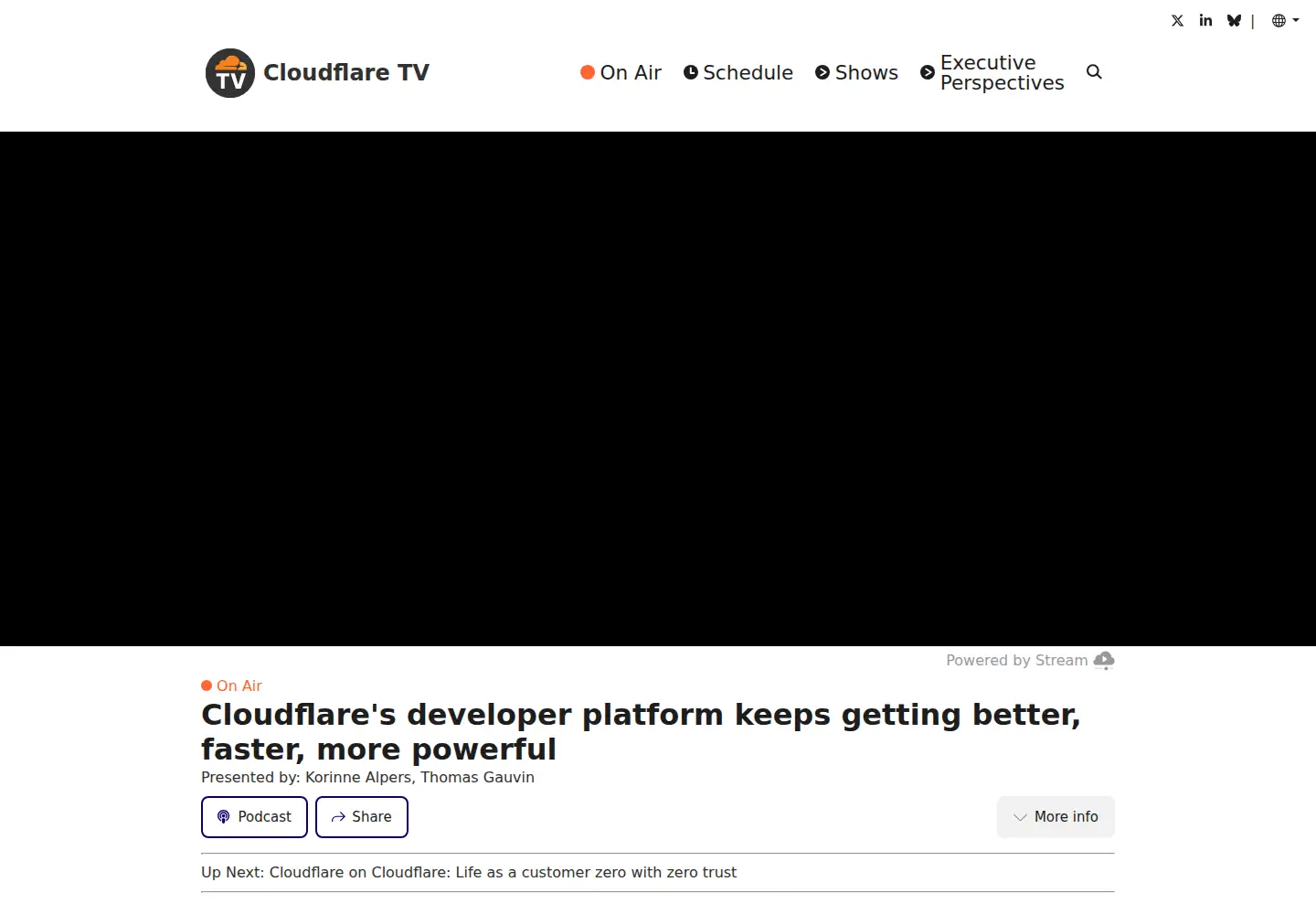 Screenshot of cloudflare.tv