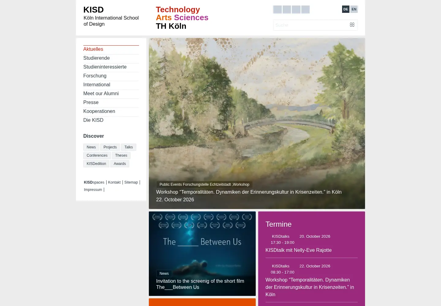 Captured homepage of kisd.de in the current scan