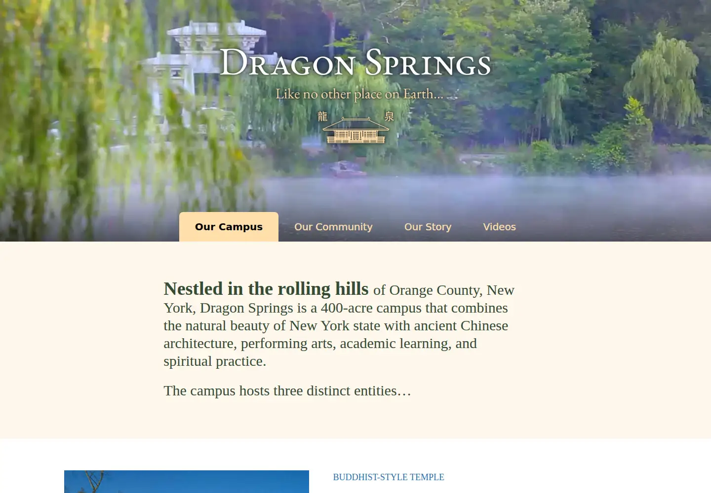 Screenshot of dragonsprings.org