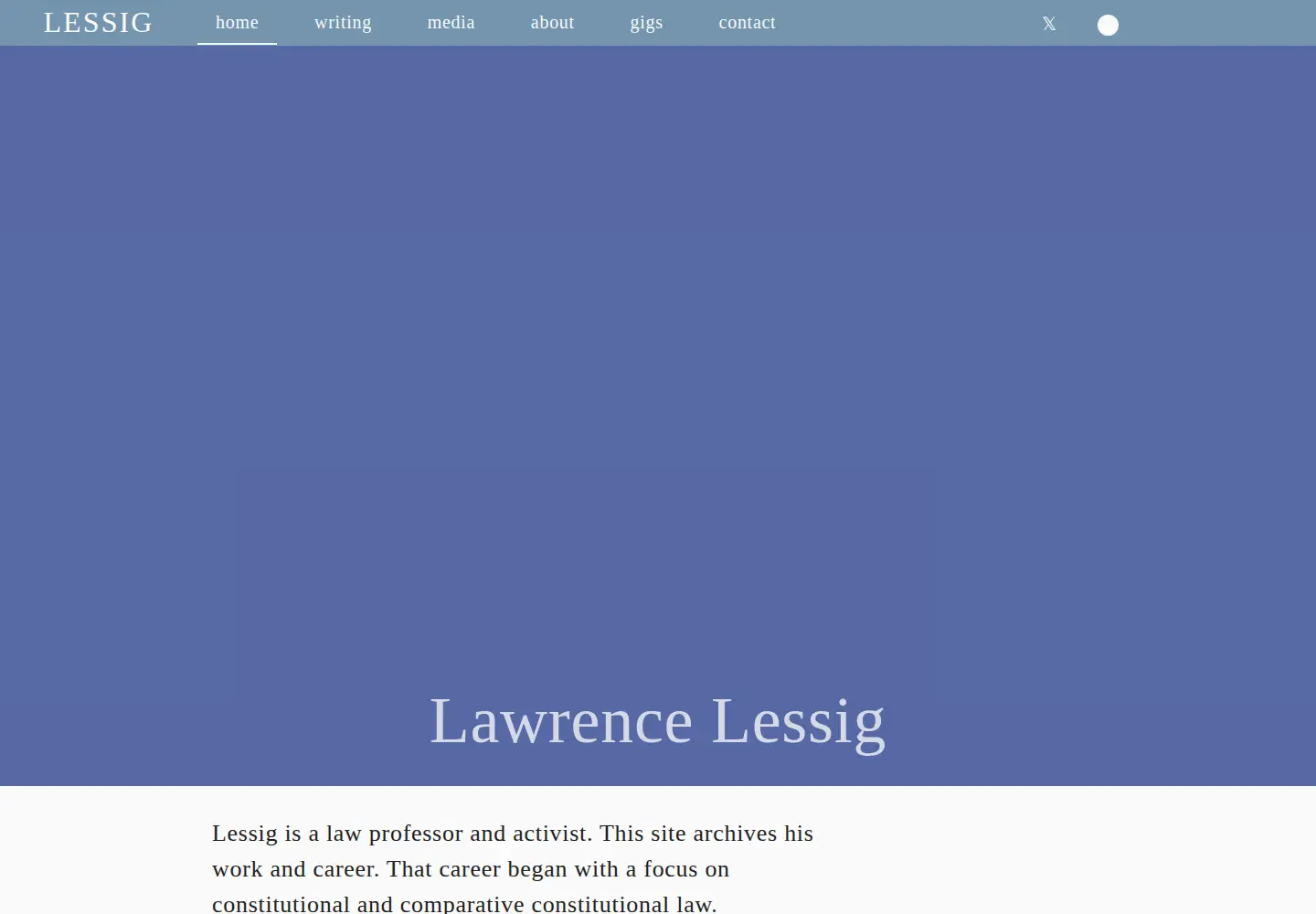 Captured homepage of lessig.org in the current scan