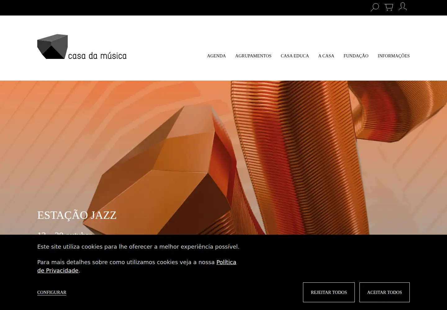 Captured homepage of casadamusica.com in the current scan