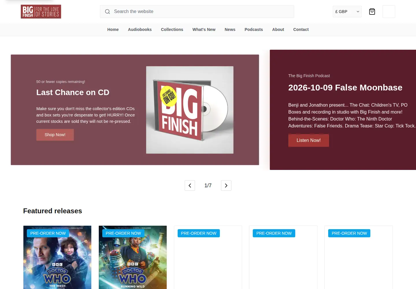 Screenshot of bigfinish.com