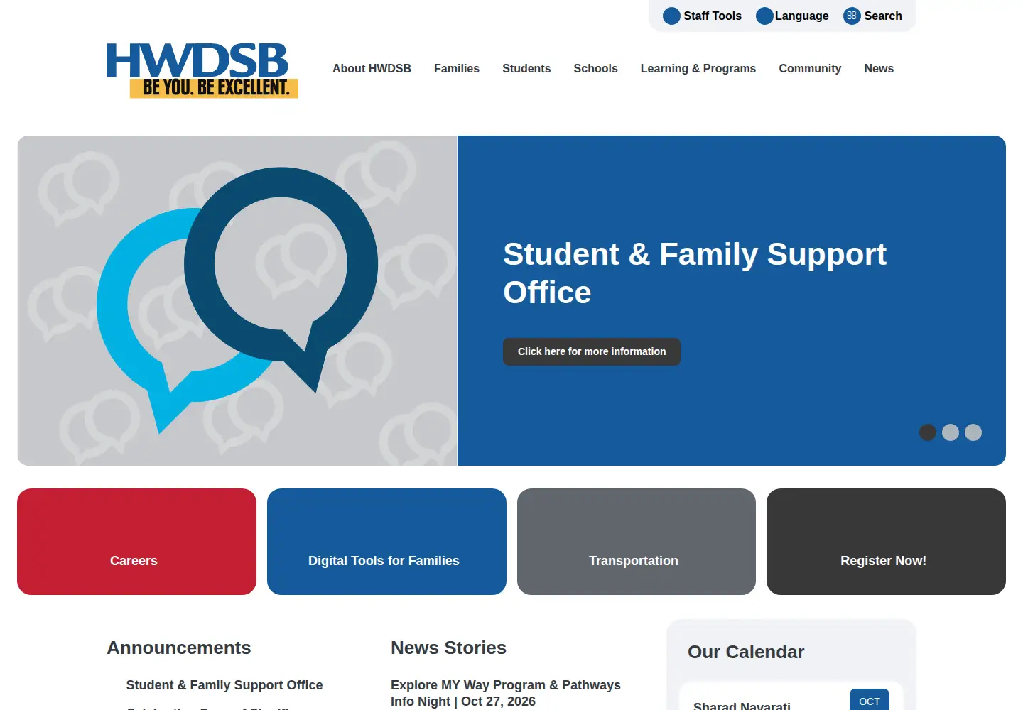 Screenshot of hwdsb.on.ca