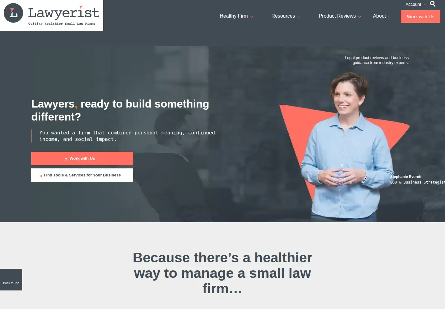 Captured homepage of lawyerist.com in the current scan