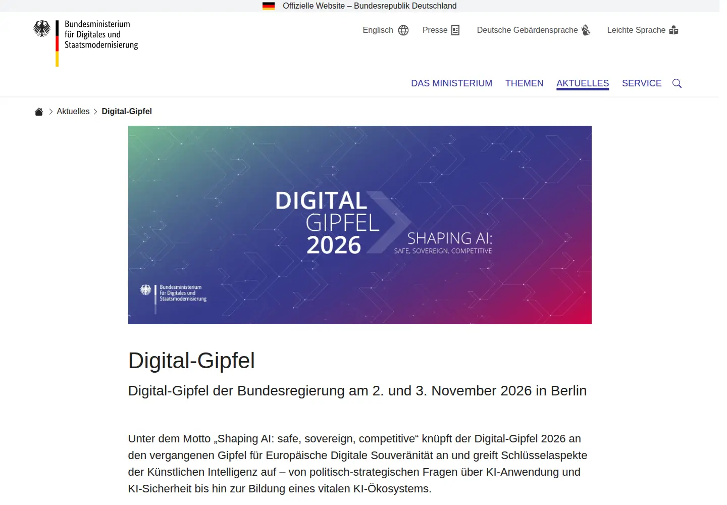 Screenshot of de.digital
