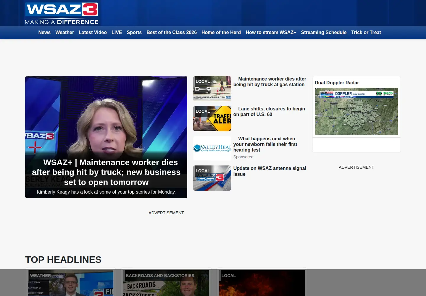 Screenshot of wsaz.com