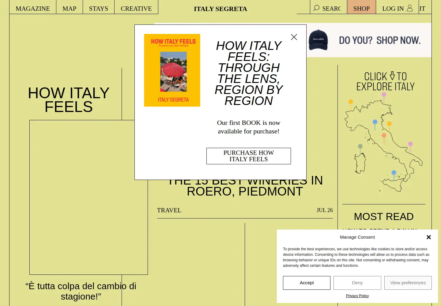 Screenshot of italysegreta.com