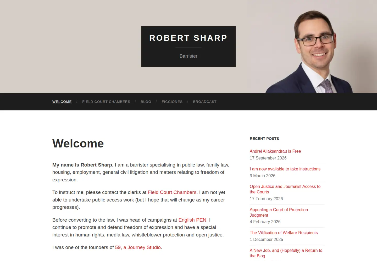 Screenshot of robertsharp.co.uk