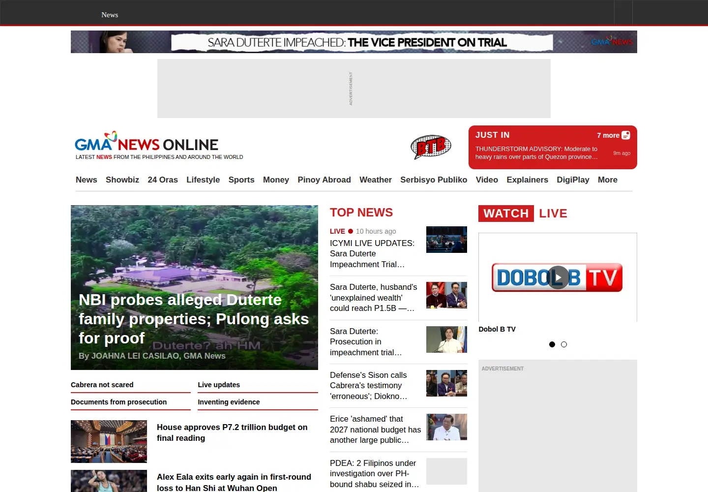Screenshot of gmanews.tv