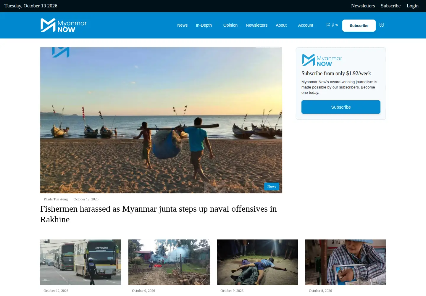 Screenshot of myanmar-now.org