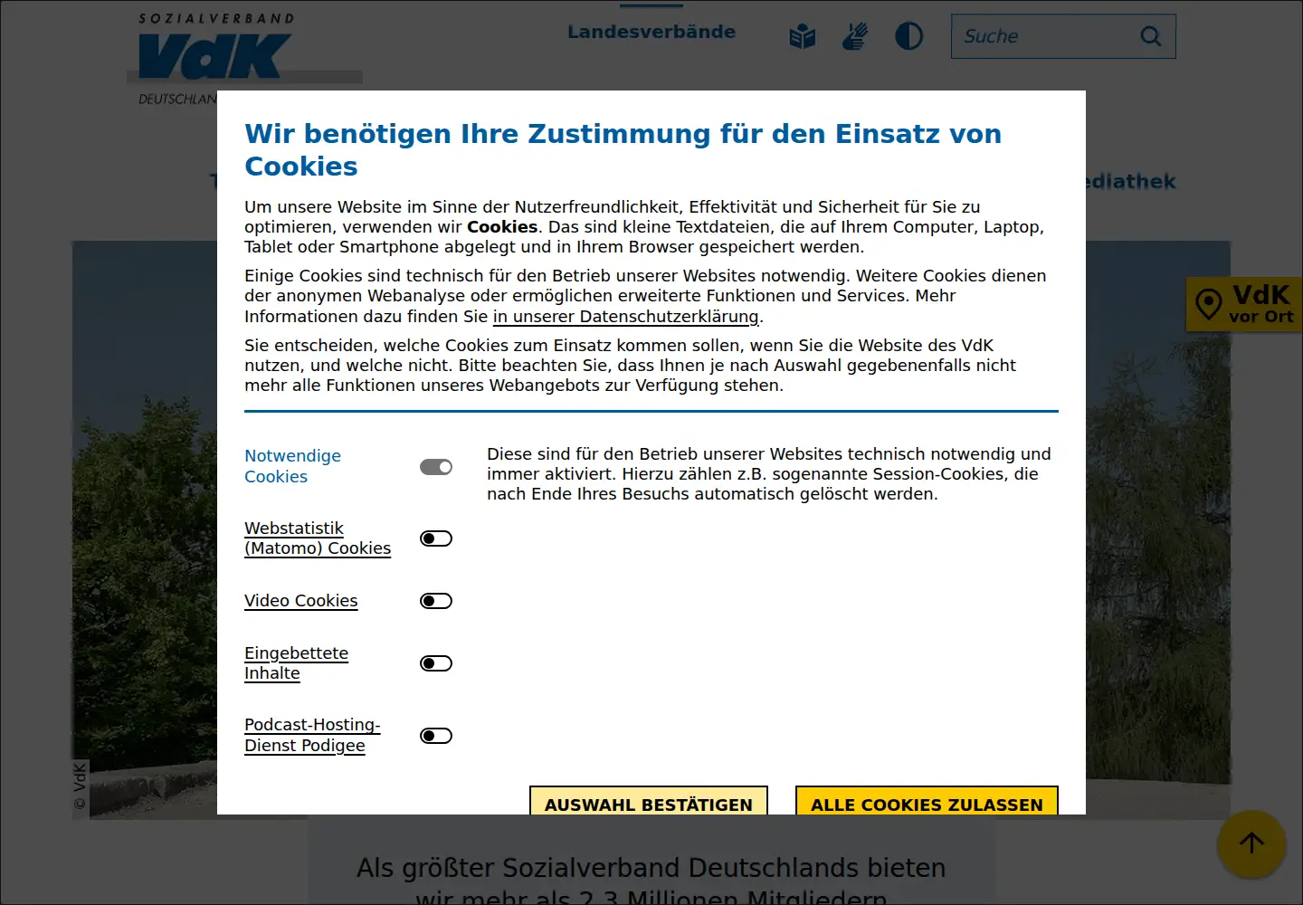 Screenshot of vdk.de