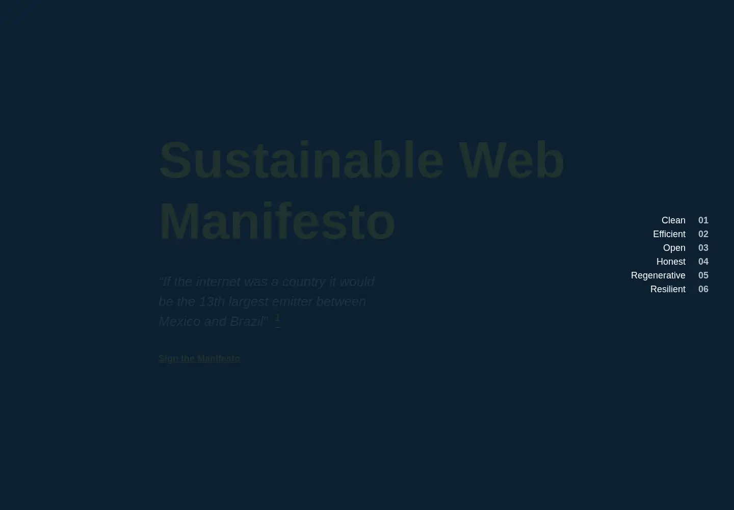 Screenshot of sustainablewebmanifesto.com