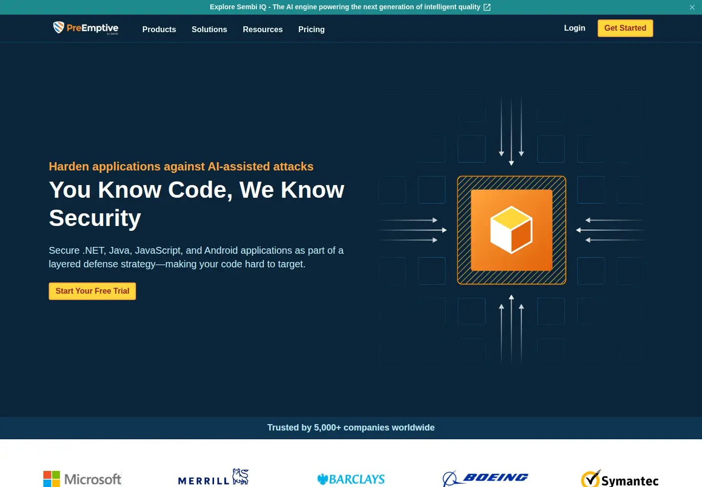Screenshot of preemptive.com
