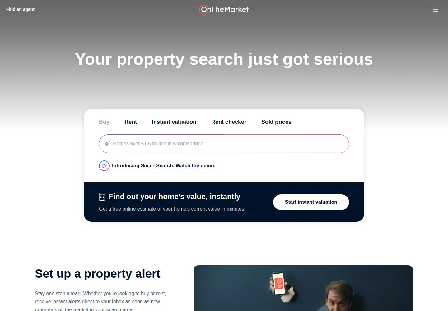 Screenshot of onthemarket.com