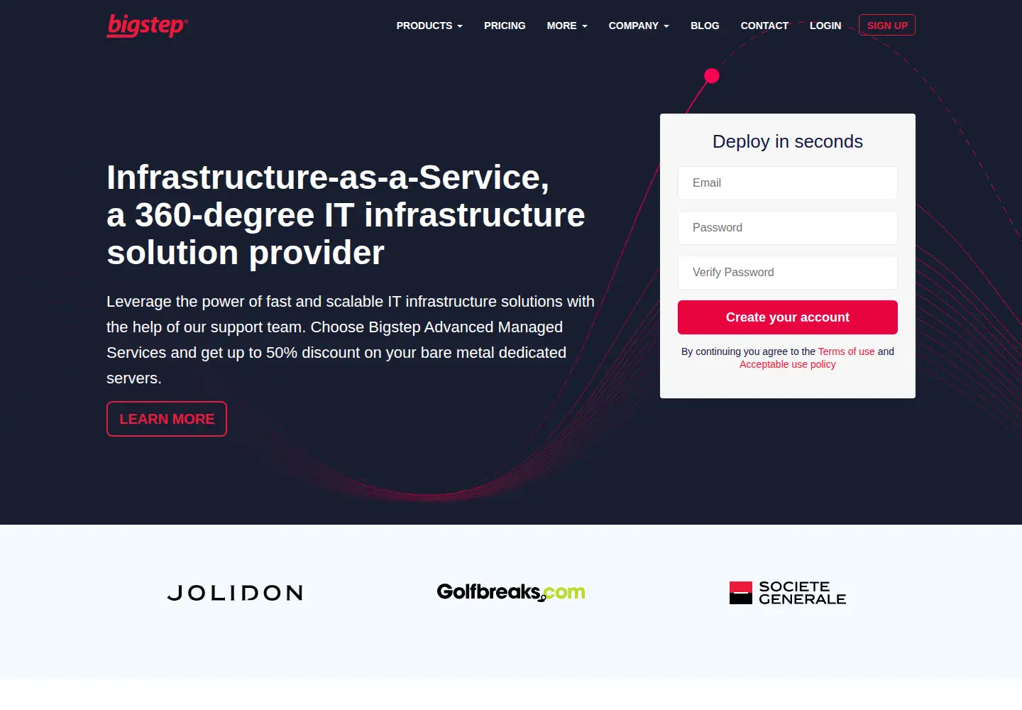 Screenshot of bigstep.com