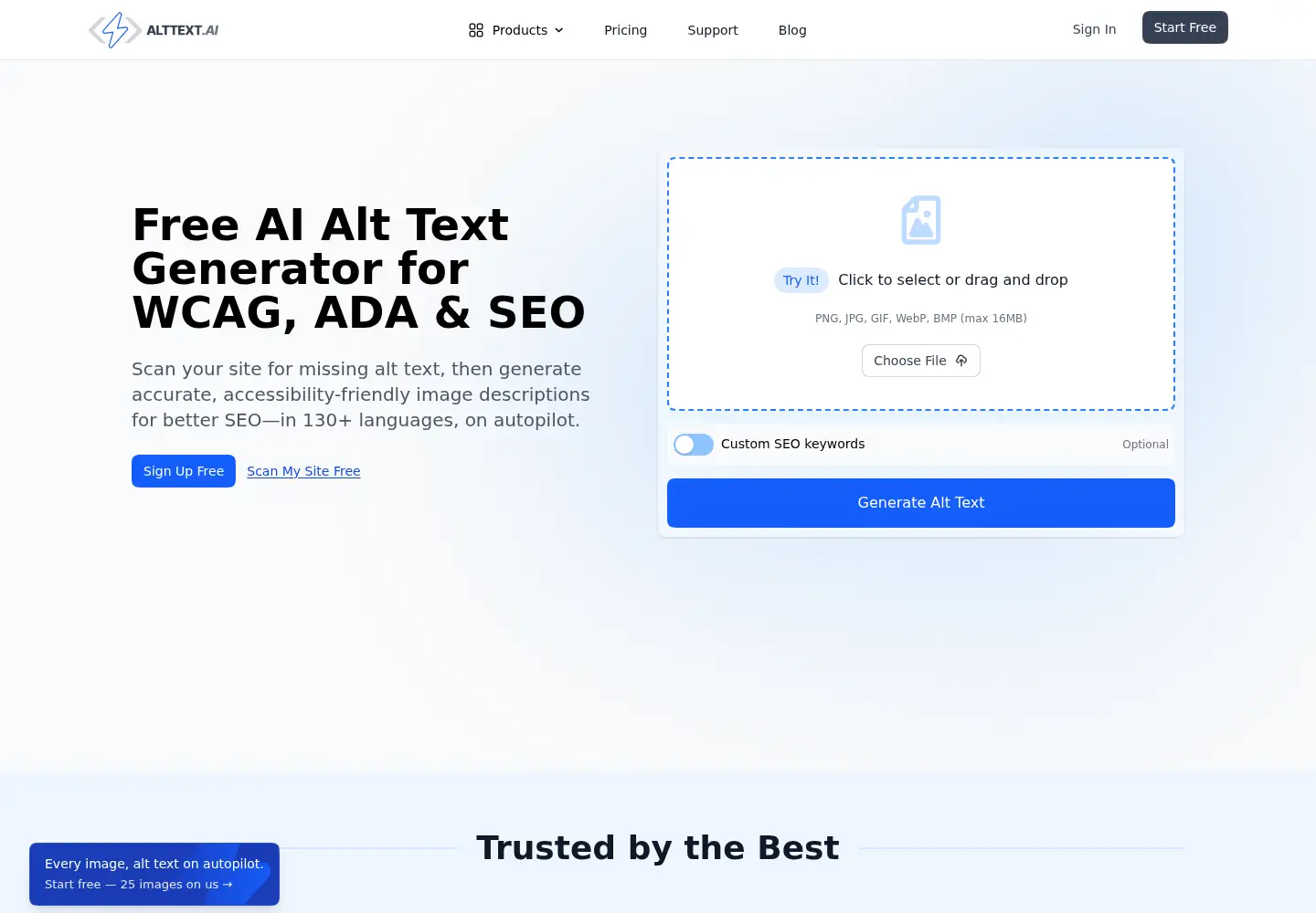 Screenshot of alttext.ai