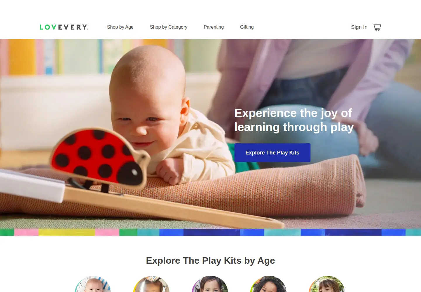 Screenshot of lovevery.com