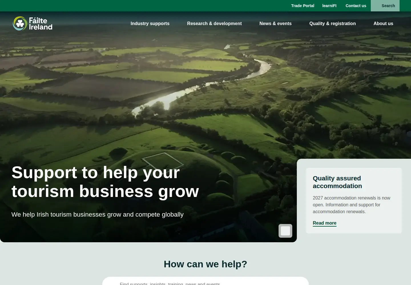Screenshot of failteireland.ie