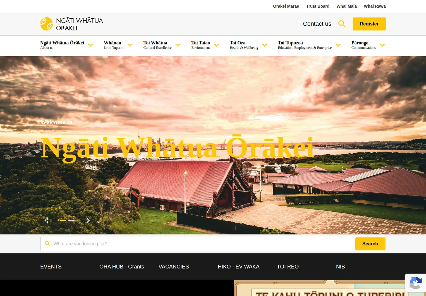 Captured homepage of ngatiwhatuaorakei.com in the current scan