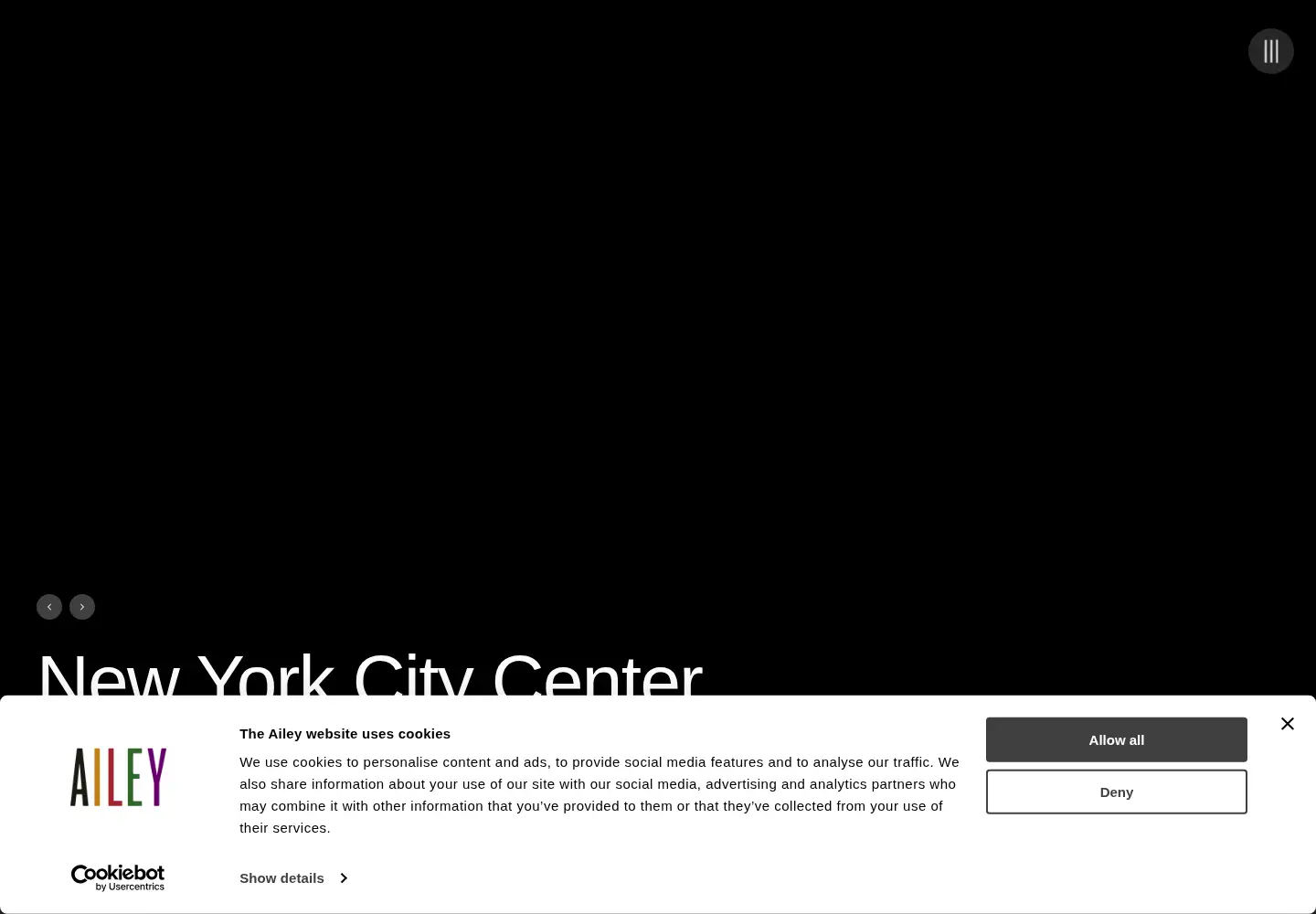 Screenshot of alvinailey.org
