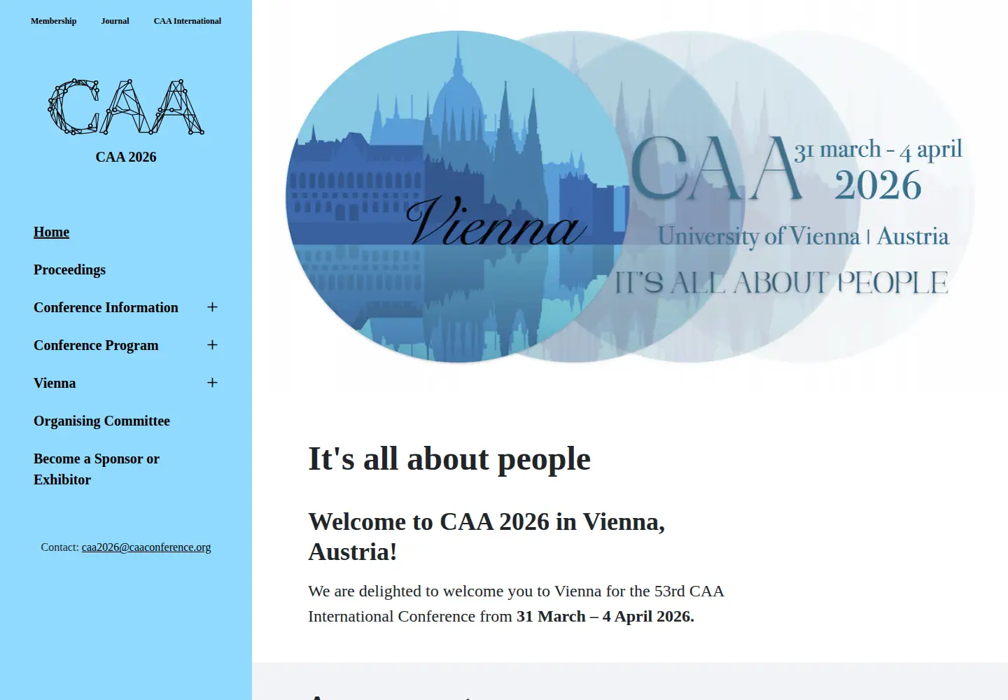 Screenshot of caaconference.org