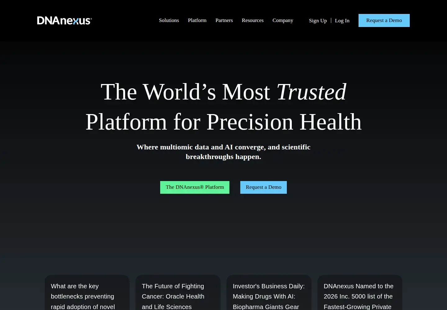 Screenshot of dnanexus.com