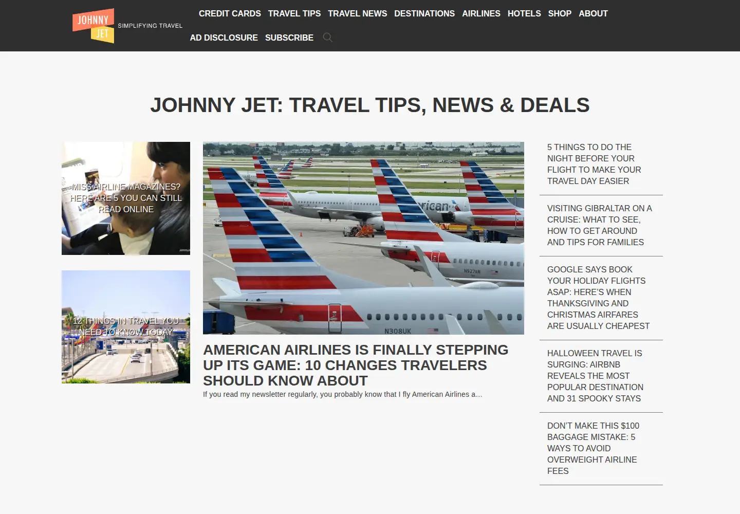 Screenshot of johnnyjet.com