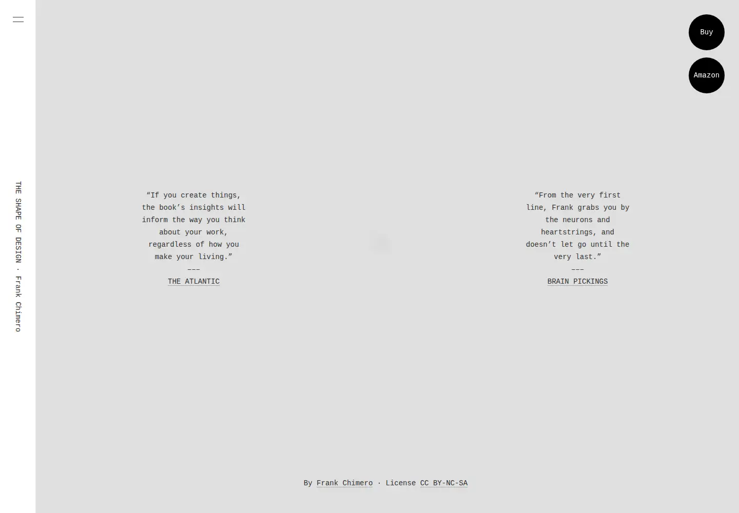Captured homepage of shapeofdesignbook.com in the current scan
