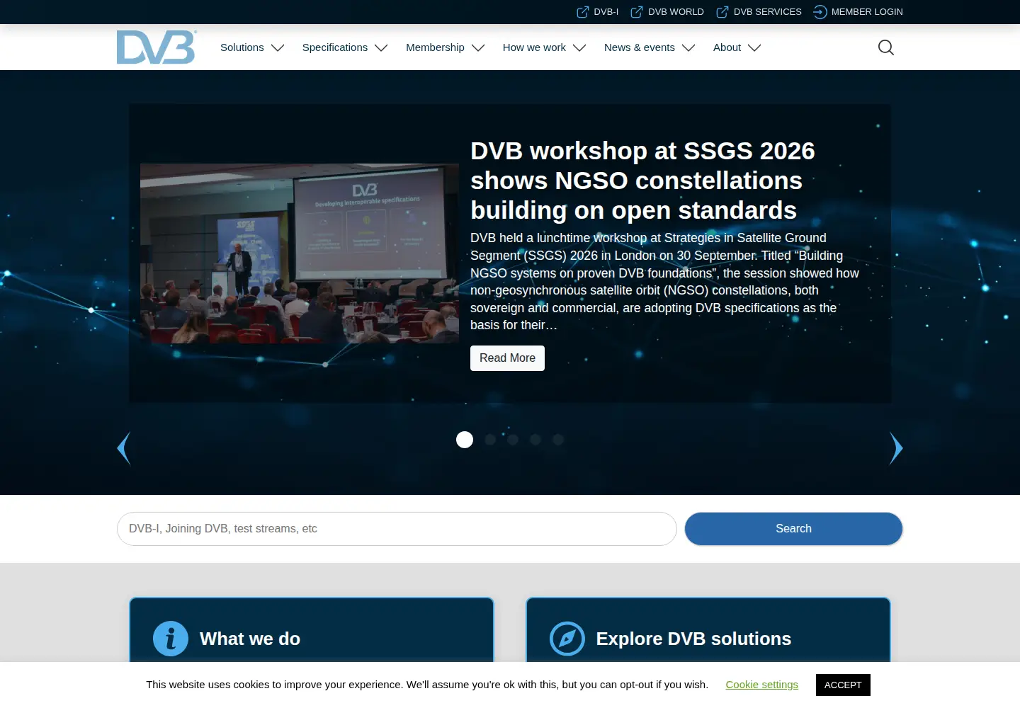 Captured homepage of dvb.org in the current scan