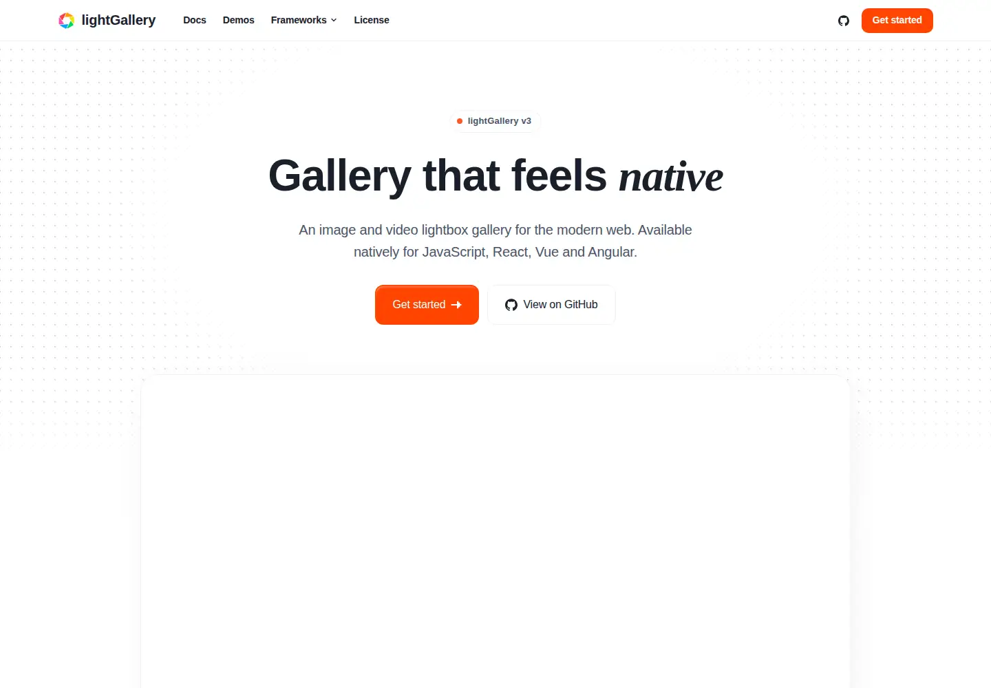 Screenshot of lightgalleryjs.com